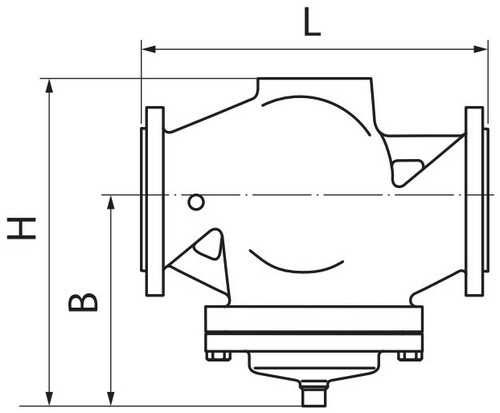 Клапан регулирующий двухходовой Ридан VFG-2R Ду200 Ру16 универсальный, фланцевый, Kv 320м3/ч, корпус - углеродистая сталь 20Л, Tmax до 150°C
