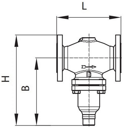 Клапан регулирующий двухходовой Ридан VFG-2R Ду20 Ру16 универсальный, фланцевый, Kv 6.3м3/ч, корпус - углеродистая сталь 20Л, Tmax до 150°C