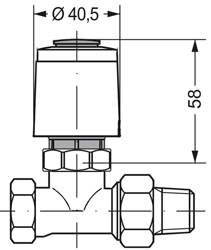 Электропривод Ридан TWA-KR, для клапанов с креплением M30-1.5, термоэлектрический, нормально закрытый, напряжение - 24В