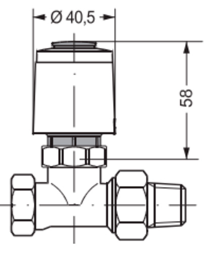 Электропривод Ридан TWA-QR, для клапанов AQT-R с креплением M30-1.5, термоэлектрический, нормально закрытый, напряжение - 230В