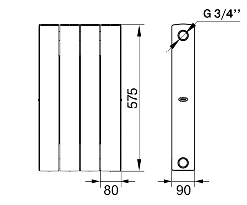 Радиаторы биметаллические RIFAR SUPReMO VENTIL 500 нижнее правое подключение, цвет - антрацит