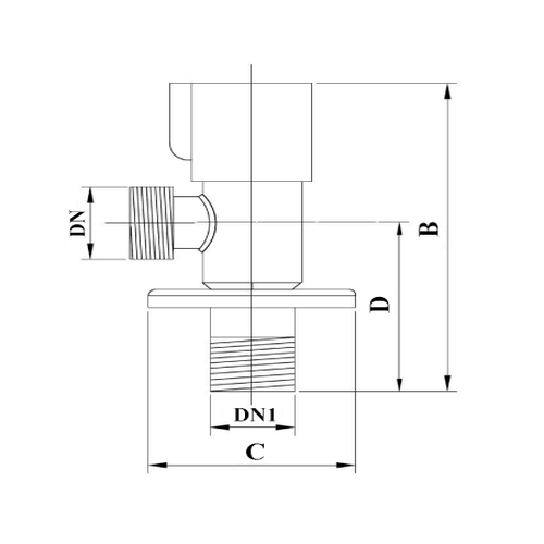 Кран шаровой угловой бытовой RM-L ATS-1212 1/2″x1/2″ Ду15 Ру10 стандартнопроходной, нержавеющая сталь, кран-букса