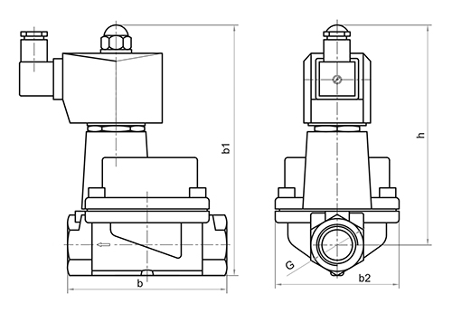 Клапан электромагнитный Росма СК-11-ВТ G1 Ду25 Ру40 стальной, нормально закрытый, непрямого действия, поршень - PTFE, с катушкой 220В