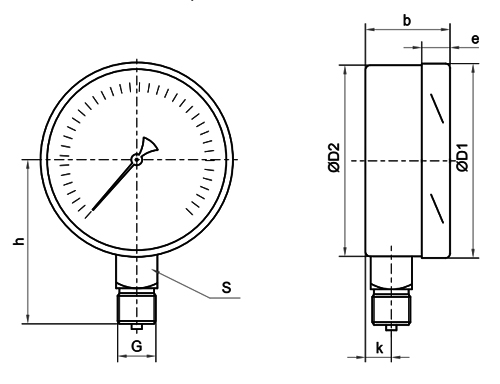 Мановакуумметр низкого давления Росма КМВ-22Р (-2-2kPa) G1/2 1.5 100мм, тип - КМВ-22Р, радиальное присоединение, -2-2кПа, резьба G1/2, класс точности 1,5