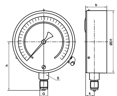 Вакуумметры точных измерение Росма ТМВ-621РМТИ.00 без ГЗ, коррозионностойкие виброустойчивые (готовые к гидрозаполнению) 150мм, радиальное присоединение, класс точности 0.6