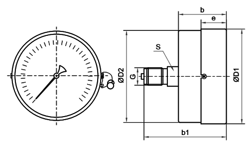 Манометры Росма ТМ-510Т (0,1-10МПа) общетехнические, осевое присоединение,  класс точности 1.5