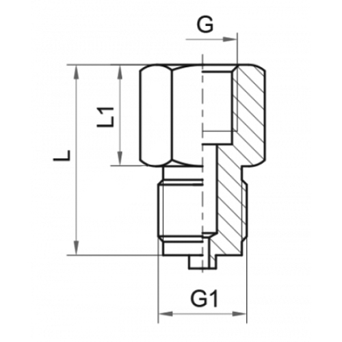 Переходник для манометра Росма Py600, нержавеющая сталь, внутренняя/наружная резьба G1/2″–G1/4″