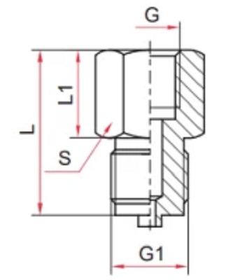 Переходник для манометра Росма Py250, латунь, внутренняя/наружная резьба G1/4″–G1/2″