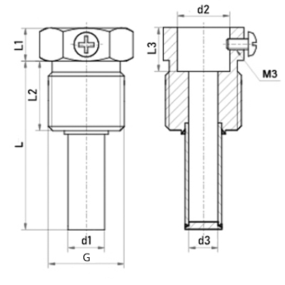 Гильза для термометра Росма БТ серии 211, L=46 Дн10 Ру250, нержавеющая сталь, резьба М20x1.5