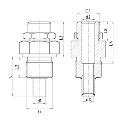 Гильза для термометра Росма ТТ-В, L=40 Дн10 Ру250, нержавеющая сталь, резьба G1/2″