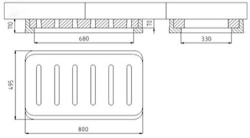 Дождеприемники прямоугольные Ростполимерпром ДМ 800х495 мм, 250 кН, материал - полимер, черные