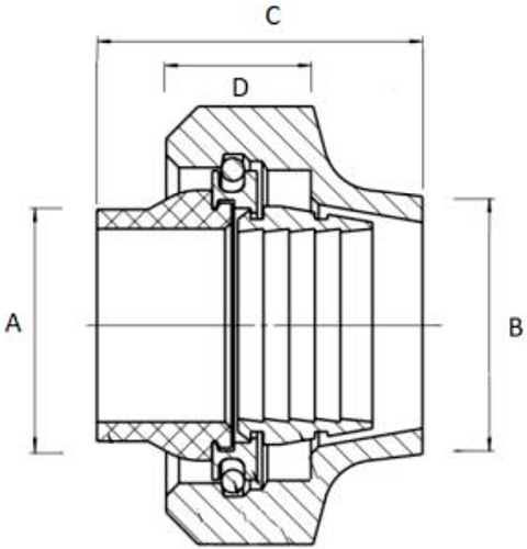 Гайка РосТурПласт Ду15x3/4″ Ру16 евроконус, для радиаторов, присоединение - аксиальное/внутренняя резьба, материал - латунь, цвет - желтый