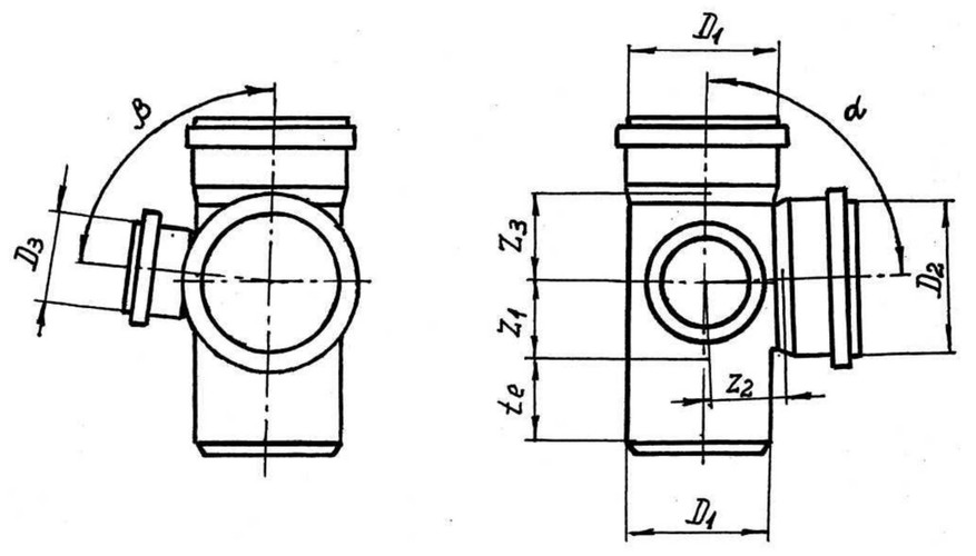 Крестовины полипропиленовые двухплоскостные РосТурПласт Ду50-110 87° для внутренней канализации