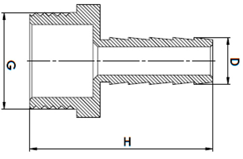 Штуцер РосТурПласт Ду18x1/2″ Ру40 для шланга, корпус - латунь, покрытие - никель, присоединение - аксиальное/наружная резьба
