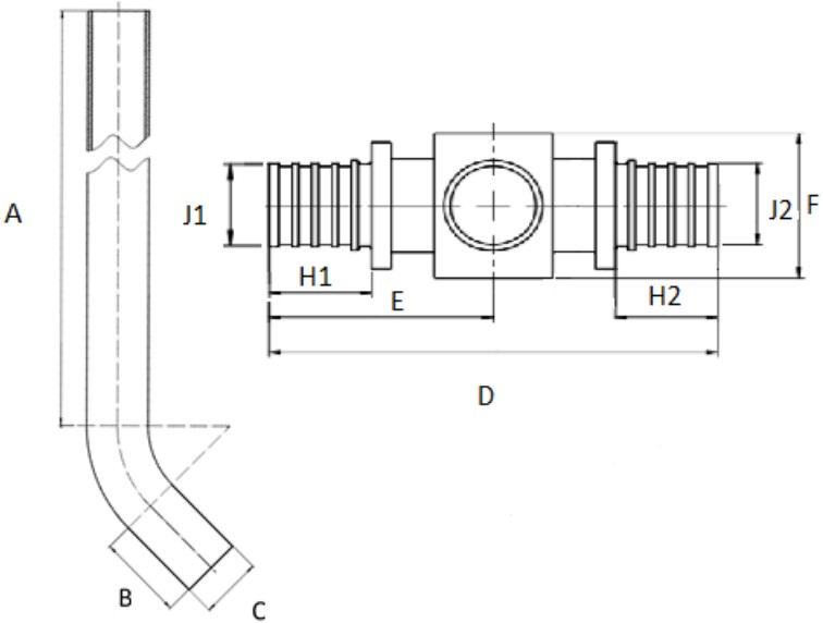 Тройники РосТурПластл Дн16х15х16 Ру16 для радиаторов, латунные, присоединение - аксиальное, L=250-1000мм