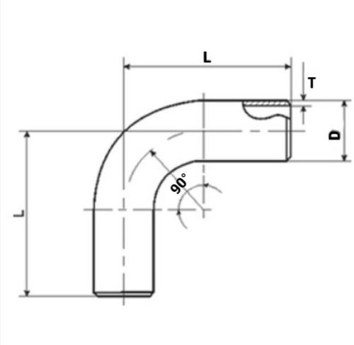 Отвод стальной Россия Ду32 (Дн42,3х2,8) шовный гнутый однорезьбовой из труб по ГОСТ 3262-75
