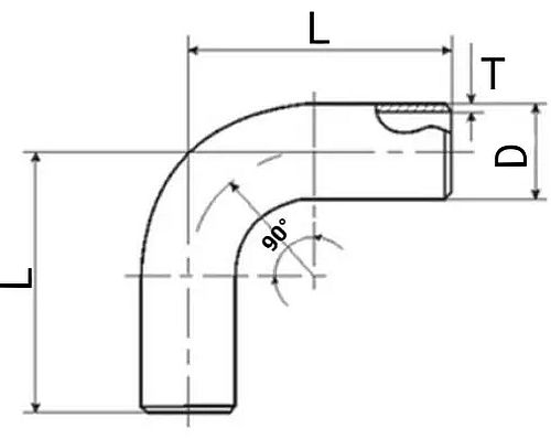 Отвод стальной Россия Ду32 (Дн42.3x2.8) шовный, гнутый, однорезьбовой, оцинкованный из труб по ГОСТ 3262-75