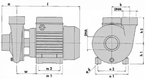 Наcосный агрегат моноблочный SAER BP3 Ду50х50 Ру6 одноступенчатый, горизонтальный/вертикальный, для воды от -15°С до +70 °С, номинальный расход - 6-33 м3/ч, мощность - 0.75 Вт, IP44, 230 В