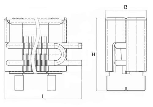 Конвекторы напольные концевые Сантехпром Стиль КПНК 20 К (А01) резьба левая 0.65-2.65КВТ боковое подключение стальные