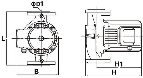 Насос циркуляционный SHIMGE XP40-6F-250 поверхностный, корпус - чугун, мощность - 0.4кВт, напор - 6м, производительность - 92л/мин, 220В