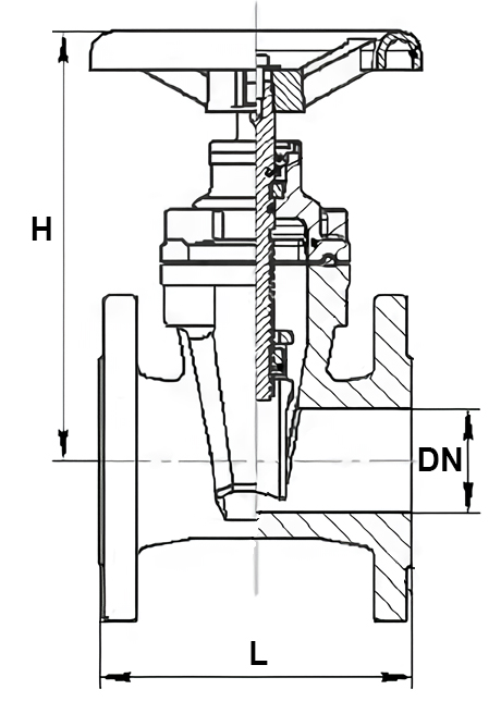 Задвижка клиновая СибЗТА 30ч39р Ду80 Ру16 корпус - чугун GGG50, уплотнение – EPDM, фланцевый, с обрезиненным клином, со штурвалом