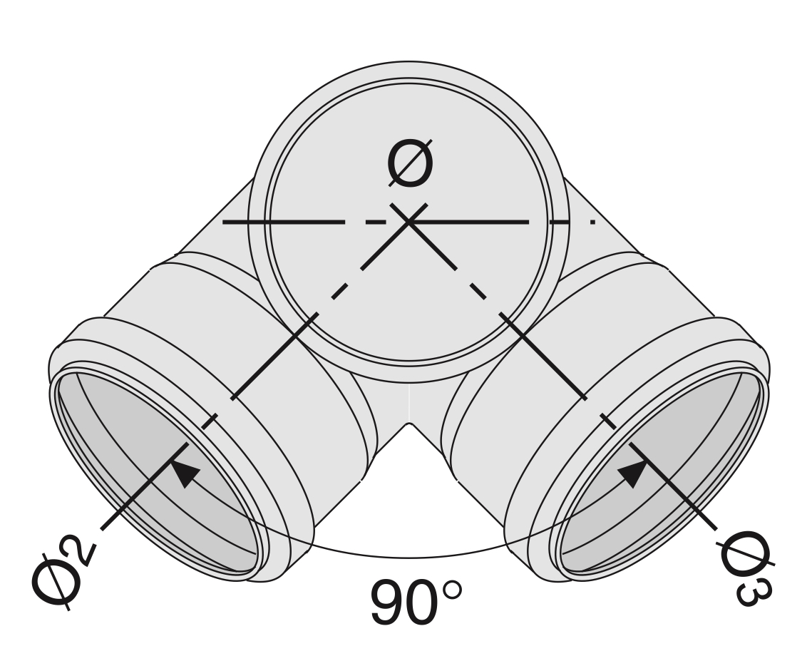 Крестовина полипропиленовая двухплоскостная SINIKON Стандарт 110x110x50 87° правая для внутренней канализации
