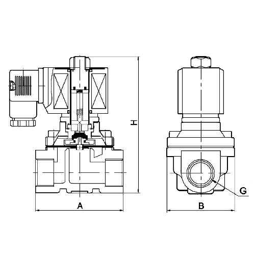 Клапан электромагнитный Smart SM-3360 3/8″ Ду4 Ру10 прямого действия, нормально закрытый, корпус - латунь, мембрана - NBR, DC 12v