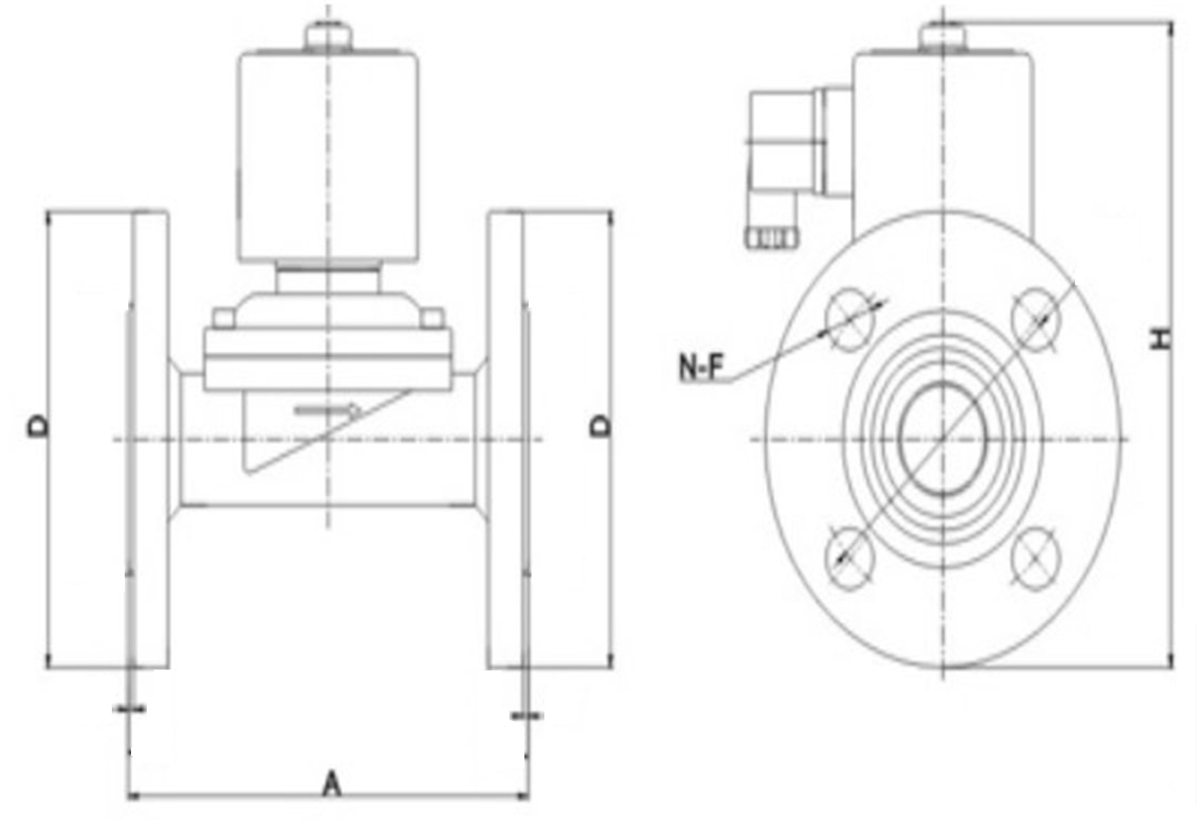 Клапаны электромагнитные Smart SM-7207 Ду32-50 Ру10 фланцевые, нормально открытые, корпус - нержавеющая сталь, уплотнение - FKM, DC 24V