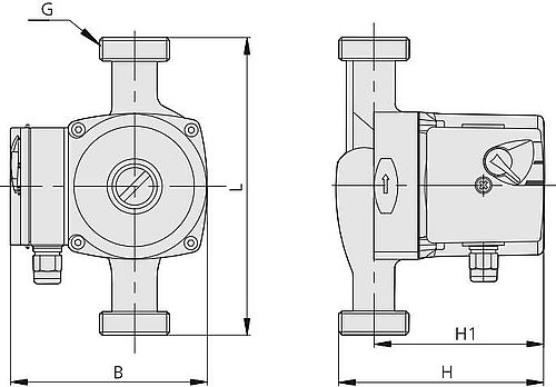 Насос циркуляционный SPERONI SCR 15/14B-80 Ду15 Ру10 поверхностный, горизонтальный, мощность - 0.005кВт, напор - 1.5м, производительность - 0.9м3/час, 230В, рабочее колесо - технополимер