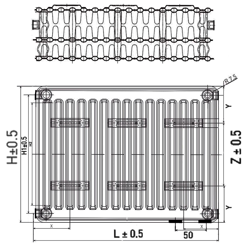 Радиаторы стальные панельные STI Ventil Compact 33, высота 300 мм, длина 400-1200 мм