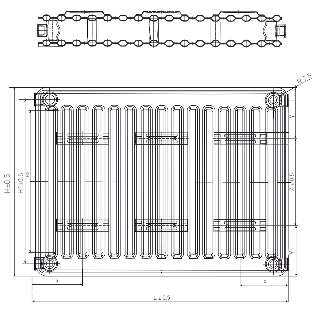 Радиаторы стальные панельные STI Compact 20, высота 500 мм, длина 500-1000 мм