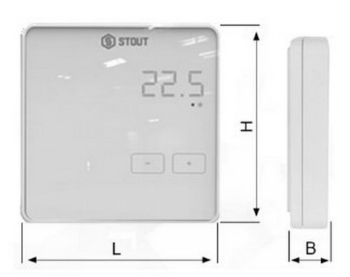 Регулятор комнатной температуры STOUT R-8z беспроводной, черный