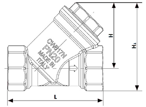 Фильтр сетчатый STOUT SFW-0001 2″ Ду50 Ру20 внутренняя резьба, сетка - 500 мкм, копус - латунь, уплотнение - резиновое O-ring (NBR 70-SH/A)