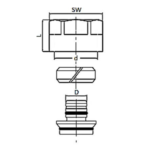 Соединительные фитинги STOUT SFC-0021 с накидными гайками, для металлопластиковых труб