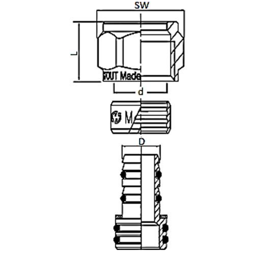 Соединительные фитинги STOUT SFC-0022 с накидными гайками, для металлопластиковых труб