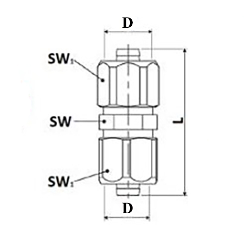 Муфта соединительная винтовая STOUT SFS-0005 Ду26x26 равнопроходная прессовая, для металлопластиковых труб, корпус - латунь