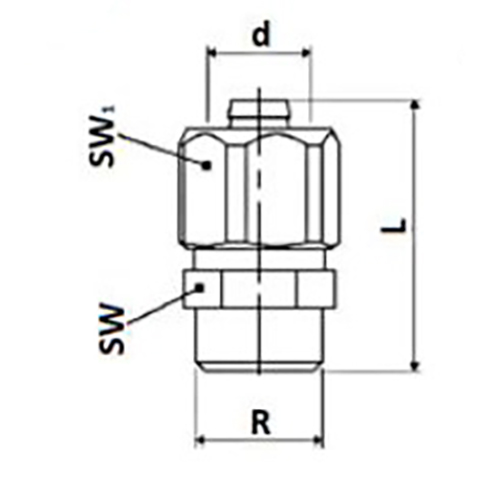Переходник винтовой STOUT SFS-0001 Дн1/2″x16 с наружной резьбой для металлопластиковых труб, корпус - латунь