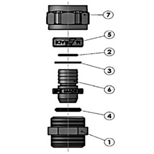 Угольники-переходники винтовые STOUT SFS-0007 Ду1/2″x16 - 1″x32 с внутренней резьбой, для металлопластиковых труб, корпус - латунь
