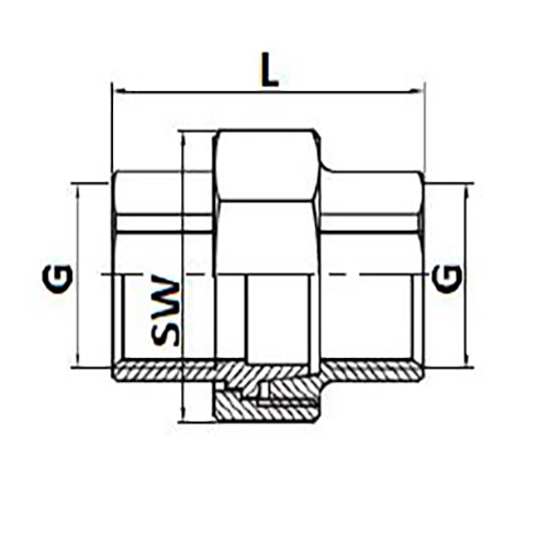 Соединитель STOUT SFT-0033 2″ Ду50 Ру10 разъемное соединение американка внутренняя резьба, корпус - латунь