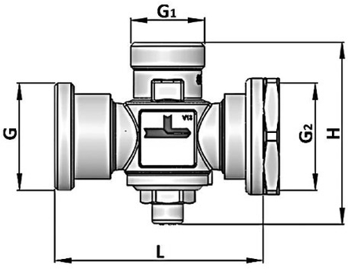 Клапан термостатический терморегулятора STOUT SVM-0050 1 1/2″ HP 1 1/2″ HP 1″ BP 60°С