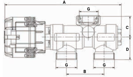 Комплект STOUT трехходового клапана Ду20