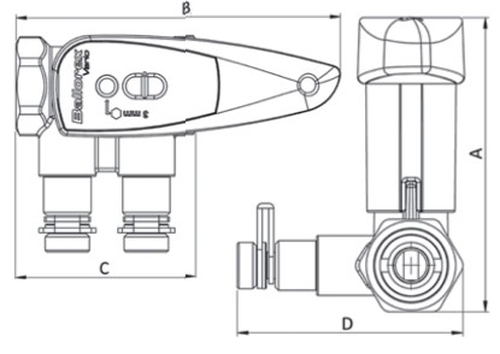 Клапан балансировочный BROEN V 1 1/4″ Ду32 Ру25 резьбовой латунный