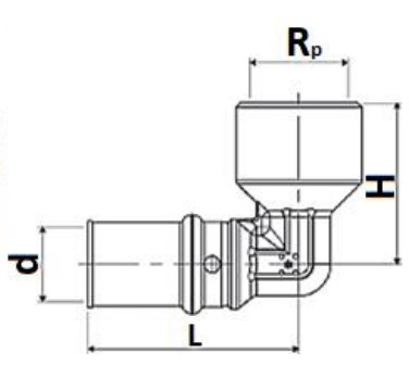 Уголки-переходники соединительные STOUT SFP-0010 Ду16-32 90° пресс, латунные, для металлопластиковых труб