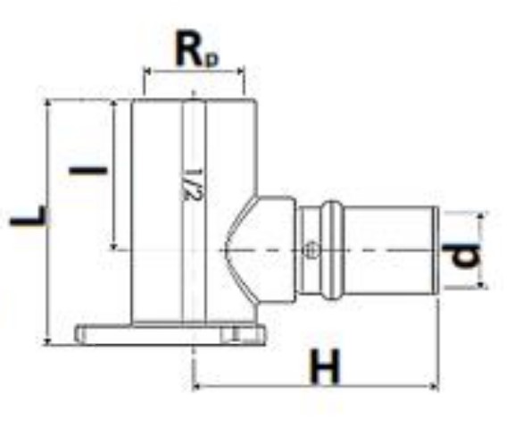 Уголки соединительные STOUT SFP-0012 Ду16-20 Ру16 пресс с креплением (водорозетка), латунные, для металлопластиковых труб