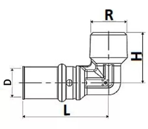 Уголок соединительный STOUT SFP-0011 Ду32х1″ пресс, латунный, для металлопластиковых труб