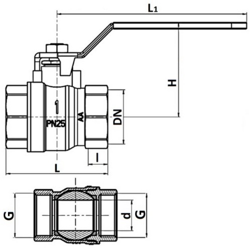 Кран шаровой STOUT SVB-0011 1/2″ Ду15 Ру40 стандартнопроходной, двухходовой, латунь CW617N, уплотнение - PTFE, внутренняя резьба, ручка-рычаг