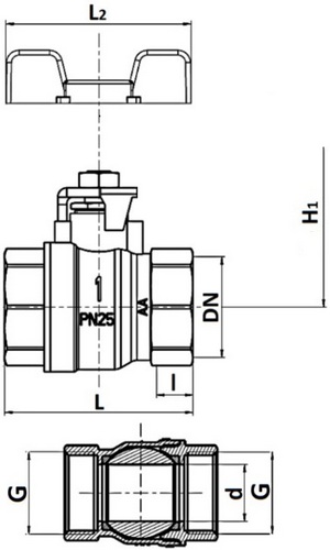 Кран шаровой STOUT SVB-0012 1/2″ Ду15 Ру40 стандартнопроходной, двухходовой, латунь CW617N, уплотнение - PTFE, внутренняя резьба, ручка-бабочка