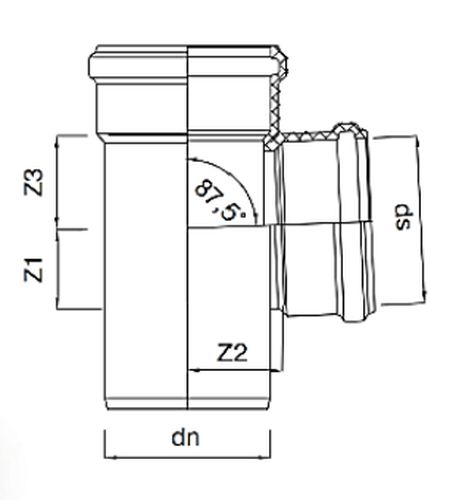 Тройники полипропиленовые STOUT Дн58-110 (87°) для бесшумной канализации
