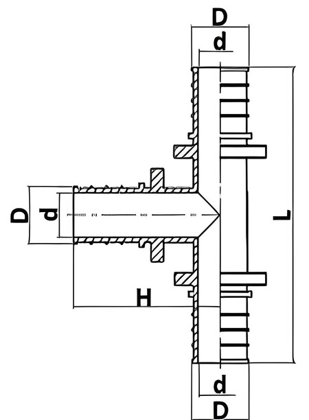 Тройник STOUT SFA-0013 Ду32 Ру16, латунь, аксиальный, равнопроходный, для труб из сшитого полиэтилена