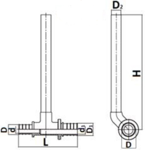 Трубка для поключения радиатора STOUT Т-образная Ду20 250 мм для труб из сшитого полиэтилена